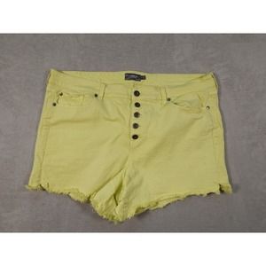Torrid Yellow High-Rise Button Fly Denim Shorts